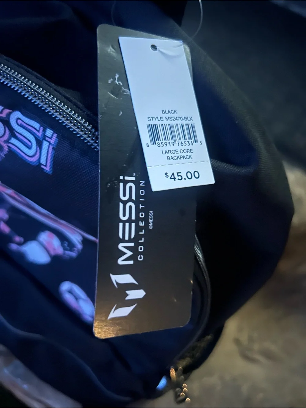 Messi Collection Soccer Backpack Black School Book Bag Athletic Travel Bag